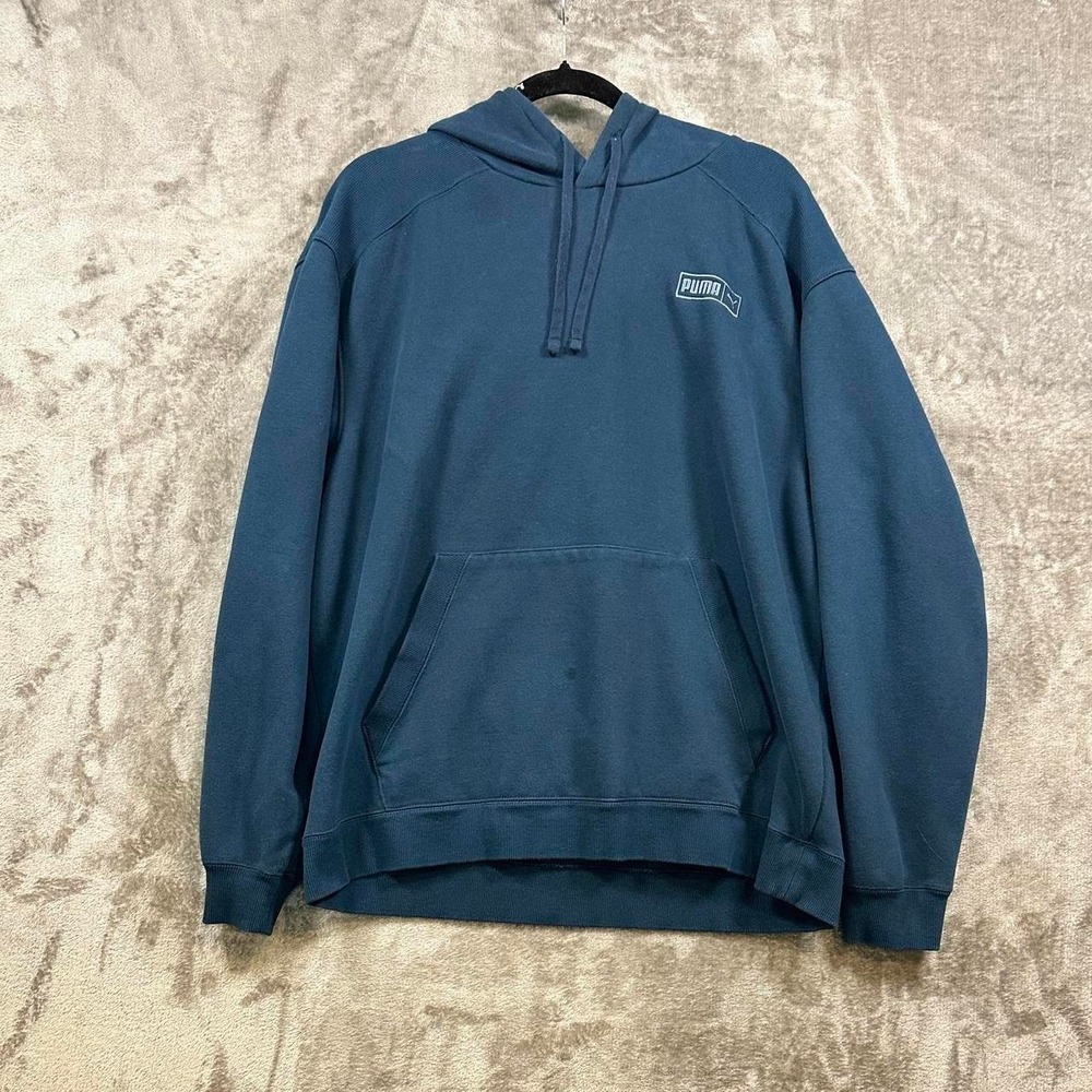 Puma Essential Fleece Hoodie Navy Blue XL Pullover Sweatshirt
